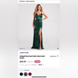 Windsor Abigail Ruched Satin Mermaid Dress